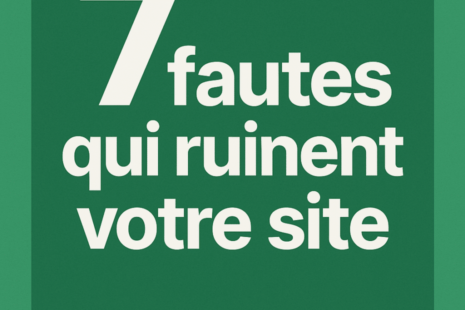 7 fautes qui ruinent votre site