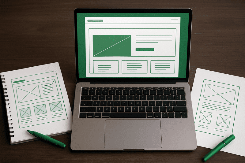 Maquette pour site web desktop ux ui