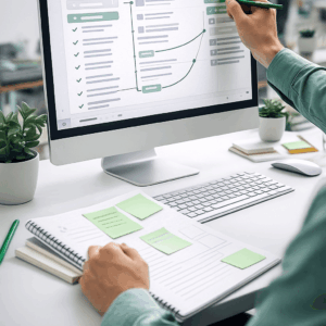 Analyse de formation en ligne avec documents et schémas organisés