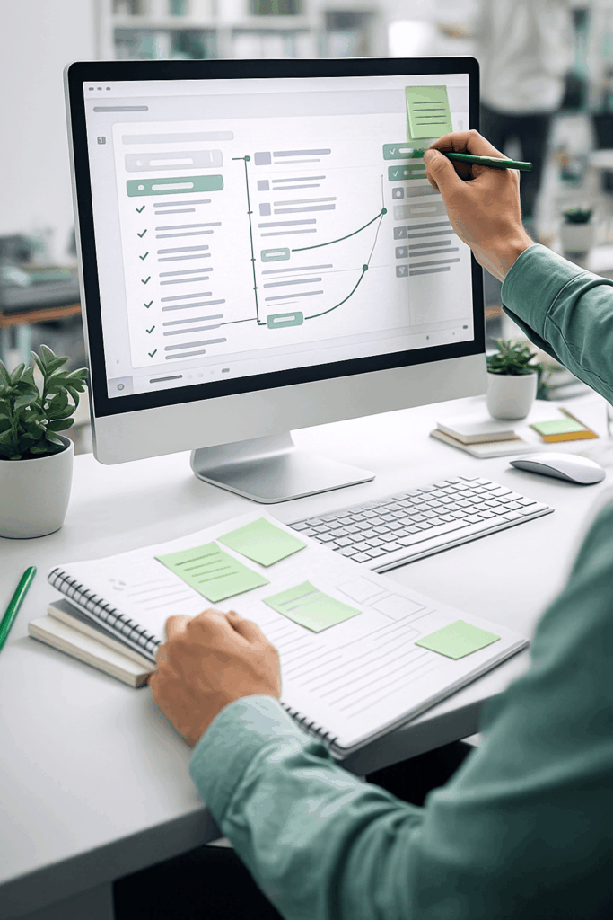 Analyse de formation en ligne avec documents et schémas organisés